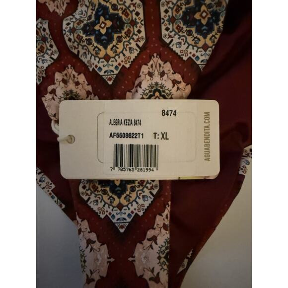 NWT Agua Bendita Womens Kezia Alegria Aztec Funky Print Bikini Bottom Beads XL - Picture 4 of 4